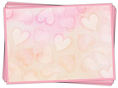 Logbuch-Verlag 25 kleine Aufkleber 7,4 x 5,2 cm mit rosa Herzen - Etiketten Adressetiketten zum Beschriften für Mädchen Kinder Schule