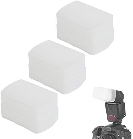 Flash Softbox Diffuser, 3Pcs Mini Polyethylene Camera External Speedlite Light Reflector Soft Light Box for 580EX Top Flash Studio Portrait Photography