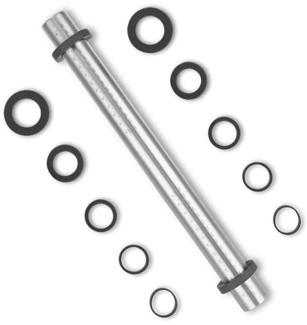 SUPER KITCHEN Nudelholz Einstellbares Edelstahl Teigroller mit Abnehmbare Silikon Ringe in 5 Größen, Antihaft Metall Nudelhölzer Teigrolle, Backzubehör Rolling Pin für Fondant, Gebäck Teig, Pizza,45cm
