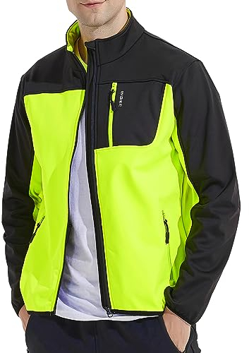 INBIKE Fahrradjacke Laufjacke Herren 3 Taschen Softshelljacke Windjacke Wasserdicht Winddicht Warm Winter Multifunktionale Verbundstoff für eine Vielzahl von Outdoor Sportarten,2XL