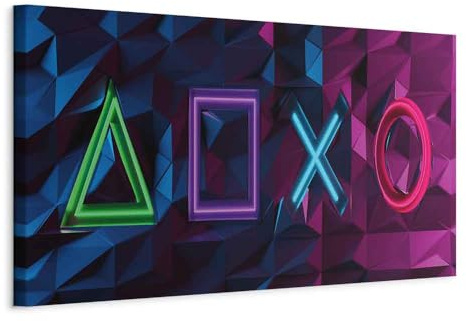 murando - Leinwandbild Panoramabild- Gaming Play, 135x45 cm, 1-teilig | Hochwertige Leinwand, sofort aufhängbar, ideal fürs Wohn- oder Schlafzimmer, wasserfest und lichtecht, langlebig, stilvoll