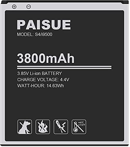 Galaxy S4 Akku, 3800 mAh Neuer verbesserter Li-Ionen-Ersatzakku für Samsung Galaxy S4 EB-B600BE, I337, I545, L720, M919, I9506, I9500, I9505, R970 (Nicht für S4 Mini)