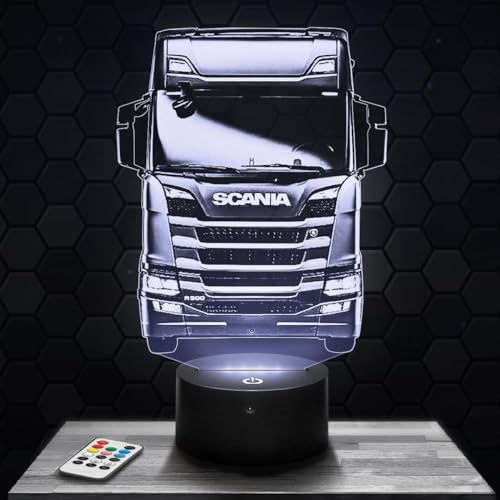 Lampephoto.fr Nachttischlampe - Touch-Nachtlicht Lastkraftwagen Truck 3D-LED-Lampe Illusion, Geschenkidee Weihnachten Geburtstag Junge und Mädchen Nachttischlampe Kinder- oder Erwachsenenzimmer TOP