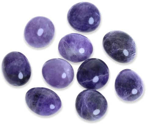 Namzi Cristaux de quartz naturels améthyste polis et roulés du Brésil,pierres de cristal amathesis,améthyste brute,pierres de guérison en gros pour Wicca,énergie de guérison (10 pièces)