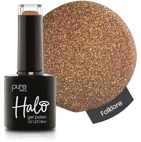 Halo Gel Polish 8ml - Folklore. UV/LED Gel Nail Polish, Long Lasting & Easy To Apply. Nail Art Colours For Manicure & Pedicure. Gel Polish For Professional & Home Use.