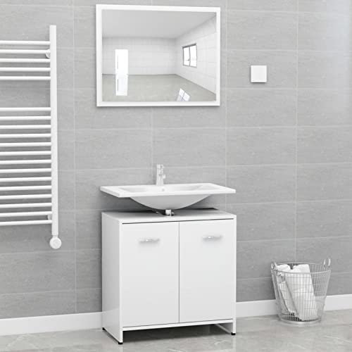 XIAOGUANG Conjunto de Muebles de Baño, Mueble Lavabo, Mueble Baño, Conjunto Baño Lavabo, Juego De Muebles, Baños Muebles Completo, Lavabo con Mueble, Mueble De Lavabo, aglomerado Blanco