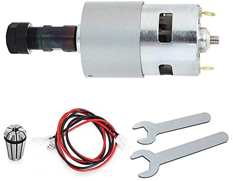 Hopbucan Motore DC CNC 775 Mandrino Motore 100W 12-24VDC 20000RMP + ER11 Collet per Mini CNC 3018 3018Pro 3018Pro-Max 3018Pro-N