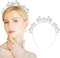 Stars Halo Crown Stern Halo Krone Silber Stirnband, Stern Stirnband Silber Kopfschmuck Strass Stirnband Kopfschmuck, Silber Krone Stirnband Tiaras und Kronen für Frauen Mädchen