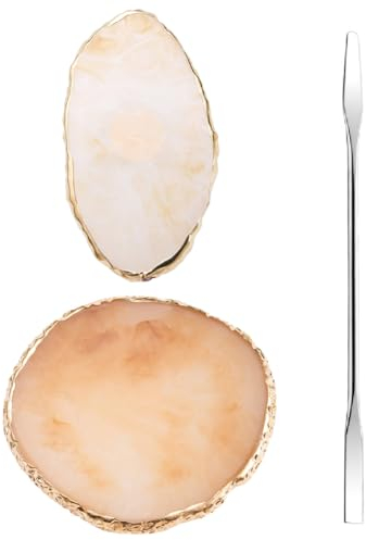 3 Pièce ensemble de palettes de mélange de vernis à ongles peinture de couleur palette d'ongles en résine à bord doré nail art dessin de couleurs outil de mélange cosmétique