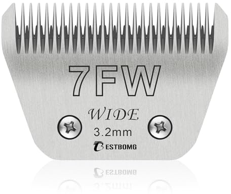 BESTBOMG 7FW Breite,abnehmbare Klingen für die Fellpflege von Haustieren,kompatibel mit den Schermaschinen Heiniger/Moser Max45/Andis/Oster A5,Schnittlänge 1/8 Zoll (3,2 mm)