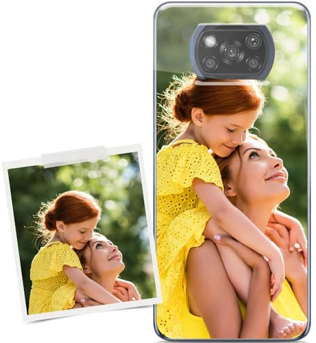 Coverpersonalizzate.it - Funda Personalizada Compatible con Poco X3 Pro con tu Foto o tu Frase - Carcasa Protectora de TPU Transparente