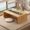 Chinesischer Tee-Bodentisch aus Bambus,japanischer faltbarer Couchtisch,Altartisch Meditation,niedriger tragbarer zusammenklappbarer Tatami-Tisch for Wohnzimmer,Heimdekoration (Holz, 100*50*30cm)