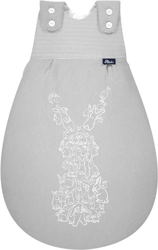 Dein Kinderland Alvi Baby Mäxchen Schlafsack Außensack Bauwolle Set mit Babylöffel Ganzjahresschlafsack Babyschlafsack (Big Bunny 80/86)