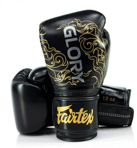 Fairtex BGVG3 X-Glory Boxhandschuhe mit Klettverschluss, Schwarz/Gold