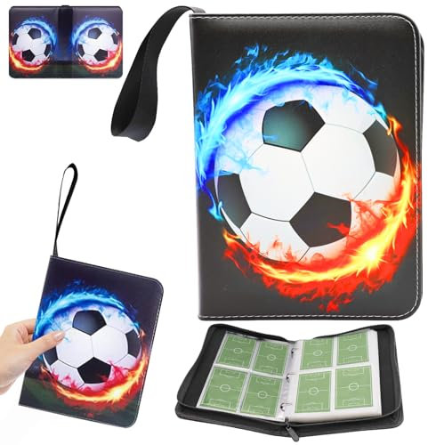 DOWNDRIFT Sammelkarten Album Fussball Karten Sammelalbum Fußball Karten Fußballsammelalbum Karten 50 Seiten Kapazität für 400 Karten Fussballkarten Sammelalbum Fußball Karten Fußballkarten