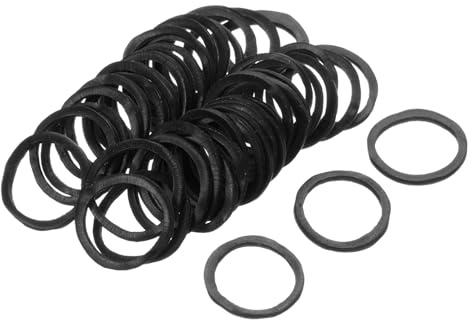 Sourcing Map 100 Pack Black Rubber Elastic Band 15mm x 1.4mm