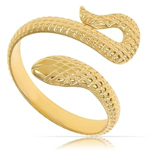 Made by Nami Schlangen Ring Gold Damen aus Edelstahl Wasserfester Schmuck Geschenk für Sie