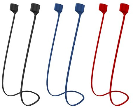Teegxddy Magnetici Auricolari Anti Smarrimento, 3 Pezzi Sport Cordino per Auricolari,70cm,Cordino Anti-Smarrimento per AirPods per Air-Pods e Auricolari Senza Fili Wireless (nero, rosso, blu)