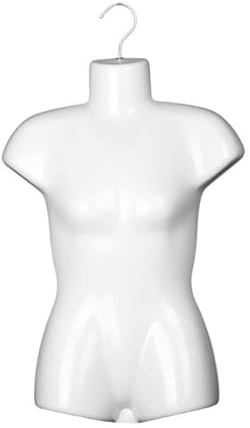 rockible Hängende Schaufensterpuppe, Weibliche Schaufensterpuppe, Kleiderbügel, Haken, Schaufensterpuppe, Körper, Torso für Einkaufszentren, Mädchen, Bademode, Höhe 50cm