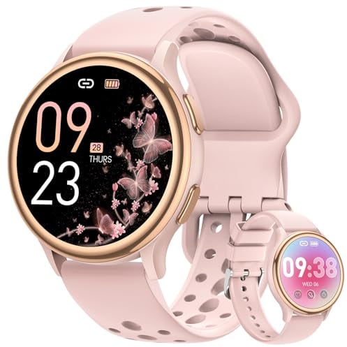 Sanorum Smartwatch Donna, 1.27 HD Smart Watch con Chiamate, Fisiologia Femminile Sonno Cardiofrequenzimetro SpO2 70+ Sportive Fitness Orologio Contapassi IP68 iOS Android Rosa