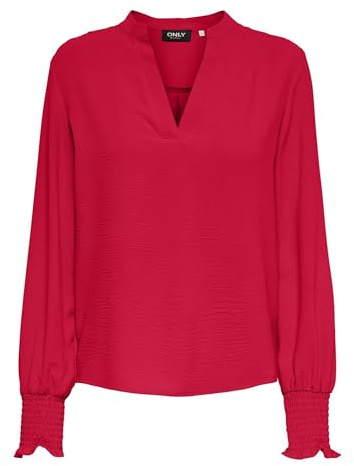 ONLY Damen Onlmette V-Neck Ls Smock Top Noos WVN, Ski Patrol, Small