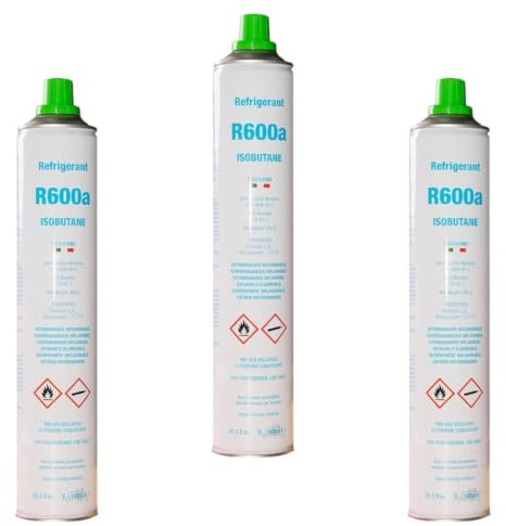 3x Fridge Freezer Compressor Refrigerant Isobutane Gas Canister Cylinder For Neveda 420g R600A (Pack Of 3)