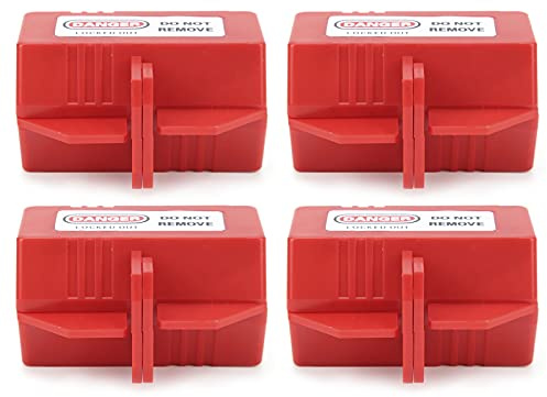 FLEXMAN 4Pcs Plug Lock for Lockout Tagout, Lockout Plug Lock, Power Cord Lockout, Industrial Electrical Plug Lock for Cables with a Diameter of 0.51In