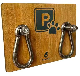 toots - Wand-Hundeparkplatz aus Edelstahl mit Schild Parking Pet für Ladeneingang, ästhetisch und funktional, Doppelhaken für Hundeleinen, ideal zum Anleinen von Haustieren, montagefertig.