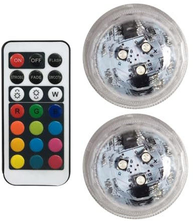 LED Bath Lights, IP68 Waterproof Hot Tub & Pool Colours - Battery Powered Underwater Lights with Remote Control & Color Changing Options for Spa, Swimming Pool