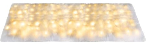 Gefälschte Schneedecke, Weihnachts-Schneedecke Mit LED-Licht, Künstlicher Winter Gefälschter Schneedecke Tischläufer, Weißer Vlies Stoff Schneedecke Weihnachten Künstlicher Schnee Tischläufer,180X45cm