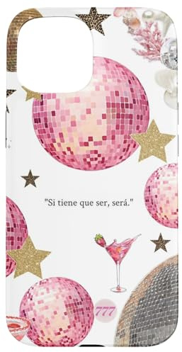 Rosa Discokugel & Stern Glücksmosaik Y2K ästhetische Collage Hülle für iPhone 15