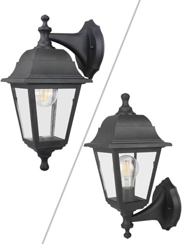 MULANDI 25W Aussenlampe wand, IP65 Wandleuchte Aussen Industrial, Anthrazit Außenlampe Industrie, E27 Wandlampe, ohne Leuchtmittel