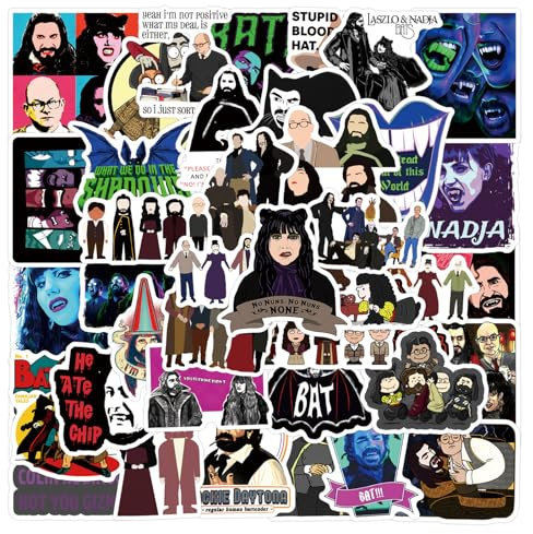 50pcs Horror Aufkleber, Vampire Life TV Serie Stickers, Vinyl Wasserdichtes Graffiti Aufkleber für Laptop Scrapbook Koffer Skateboard, Teens und Erwachsene