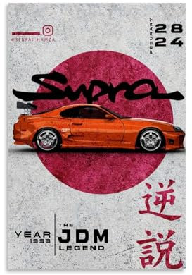 Jdm Vintage-Auto-Poster, Leinwanddruck, ästhetische Wandkunst, moderne Heimdekoration für Schlafzimmer, Wohnzimmer, 30 x 45 cm, ungerahmter Stil