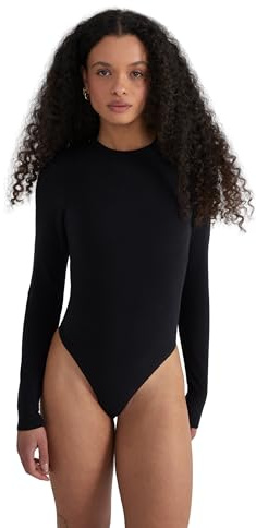 Style & Republic Langarm Body Damen aus Baumwolle, Samtig weich und Bequem Bodysuit mit Rundhalsausschnitt & Druckknopfverschluss