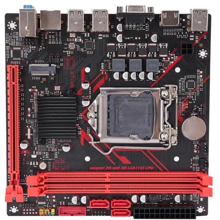 Goshyda H61 Mini ITX Motherboard LGA 1155 para in Tel Core I3 I5 I7 2nd, 3rd Gen, Support M.2 SATA SSD, DDR3 16GB, 1080p VGA, HDMI, PCIe X8, USB 3.0, Gaming de Escritorio y PC de Office