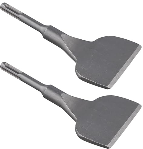 PINGEUI 2 Pack SDS Chisel Bits, SDS Plus Chisel 165mm x 75mm, Bent Tile Chisels for Concrete, Floor Tiles & Ceramics