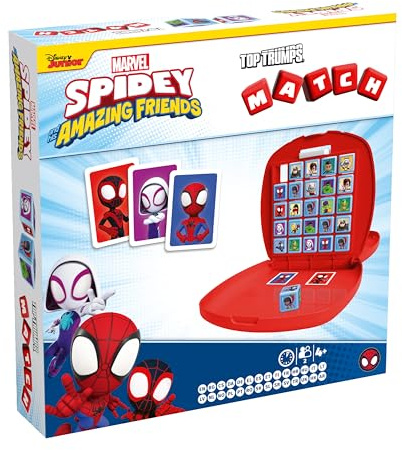 Top Trumps Spidey and Friends Match Board Game Play with your favourite characters including Dr Octopus, Spider-Gwen travel board game gift and toy for Boys and Girls Aged 4 plus
