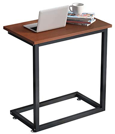 PVGYUJFD Aufbewahrungsregal Breiter Schlitztisch/C-förmiger Beistelltisch aus Massivholz for Computer, multifunktionaler Ecktisch in Walnussfarbe(60X33X70CM)