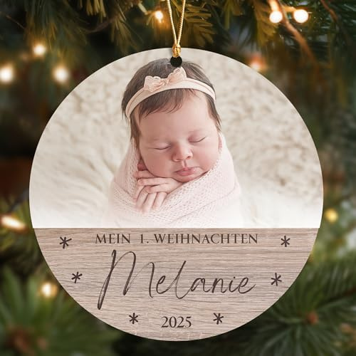 Erstes Weihnachten XXL Weihnachtsbaumschmuck - Mein 1. Weihnachten Baby personalisierte Weihnachtskugeln, erste Weihnacht Baby Christbaumschmuck, Babys 1. X-Mas Weihnachtsdeko