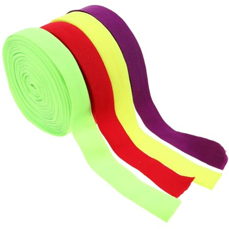 JOINPAYA Fluoreszierende Elastische Nylonbänder 20mm Breit 4 Farben Satz Dehnbares Gummiband zum Annähen für Selbstgemacht Bekleidungsprojekte Bund und Ärmelzubehör