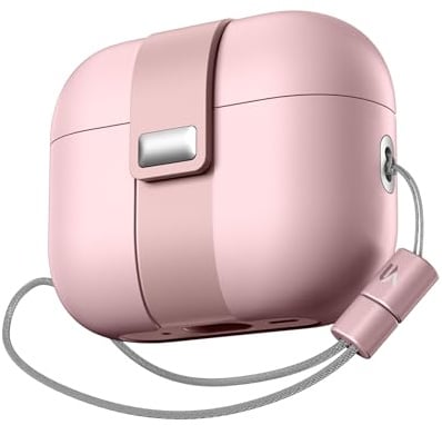 SURITCH Hülle Kompatibel mit AirPods Pro 3 (2025), Magnetverschluss Schutzhülle für Airpods Pro 3. Generation Case, Robuste Cover mit Stylischer Trageschlaufe für Damen und Herren, Rosa