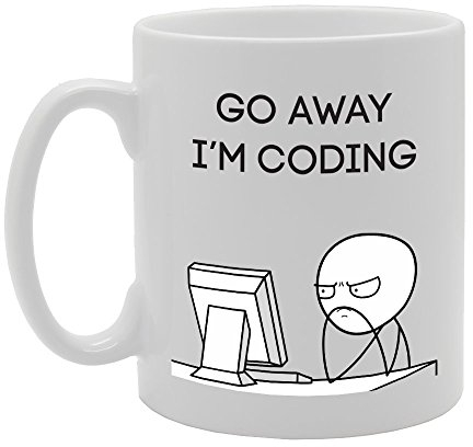 MG3467 Go Away I'm Coding Novelty Gift Printed Tea Coffee Ceramic Mug