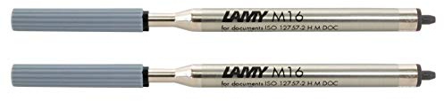 Lamy M16 2-pack ballpoint pen refill with large capacity, metal - Original replacement refill for all ballpoint pen models - Indelible - Fine line width in black ink
