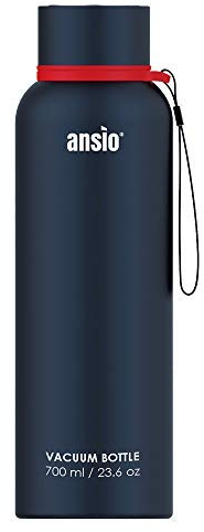 ANSIO Water Bottle,Vacuum Flask & Stainless Steel Water Bottle Double Walled Insulated Drinks Bottle Hot & Cold BPA Free Outdoor Sports Camping Hiking Cycling (700 ML, Dark Blue)