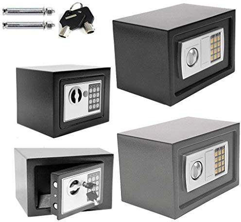 Petit coffre-fort électronique de 4,6 l avec serrure à combinaison - Noir - Mini coffre-fort électronique - Mini coffre-fort mural - Coffre-fort mural - Coffre-fort pour meubles