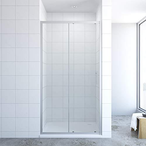 AQUABATOS® 100cm Schiebetür Dusche Duschtür in Nische Nischentür Glastür Duschabtrennung Duschwand Sicherheitsglas Echtglas höhe 185cm ohne Duschtasse