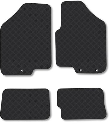 Kia Soul (2011-2014) Rubber Car Mats Accessories Tailored Fit Compatible Accessory Waterproof Protection Non-Slip Floor Mats Full Coverage Durable Front Rear Set Coverage with Clips