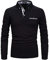 APAELEA Poloshirt Herren Langarm Baumwolle Golf T-Shirt Casual Tops,Schwarz,M