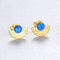 Runde Feueropal Ohrstecker Für Damen Edlen Schmuck Halbkreis Massiv 925 Sterling Silber